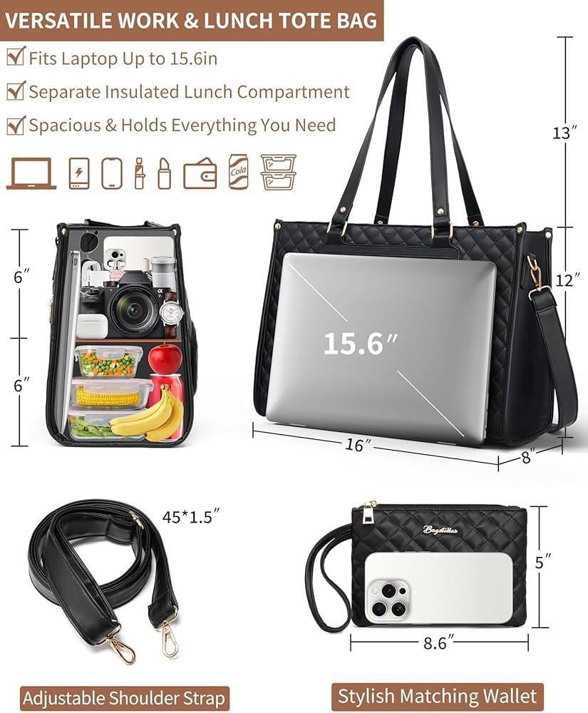 2-in-1 Insulated Lunch & Laptop Tote Bag for Women