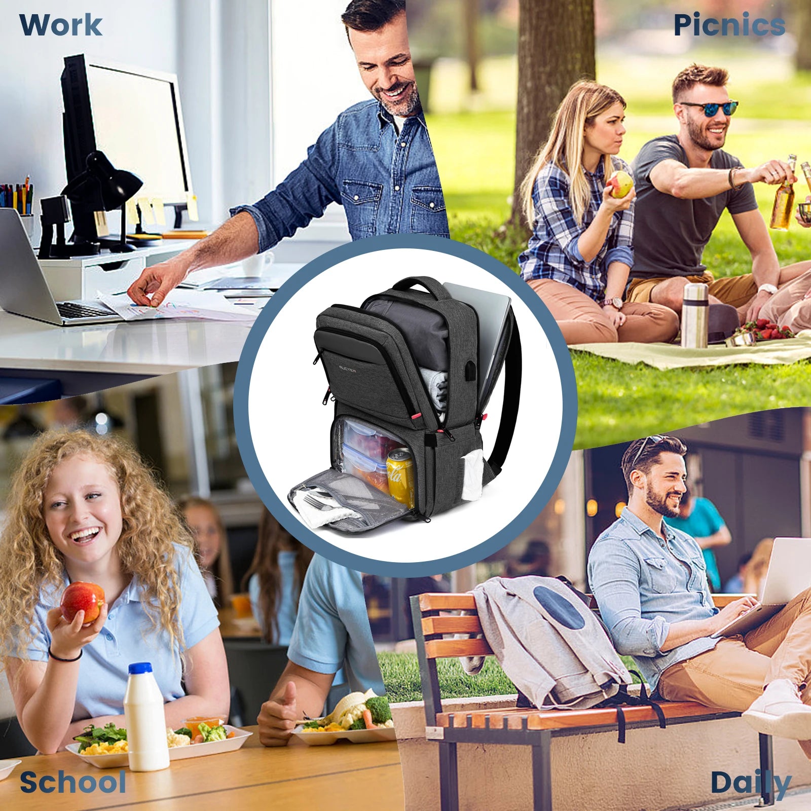 2. Leak-Proof Cooler Backpack – Durable & USB-Powered