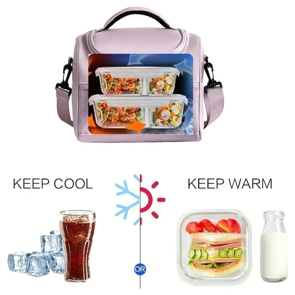Large Insulated Lunch Cooler Bag with Shoulder Strap