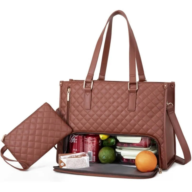 2-in-1 Insulated Lunch & Laptop Tote Bag for Women