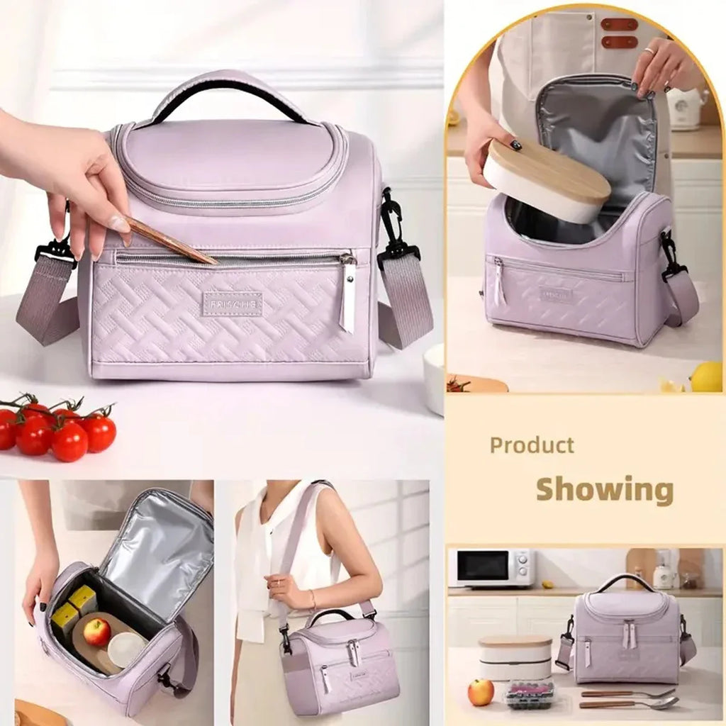 Large Insulated Lunch Cooler Bag with Shoulder Strap