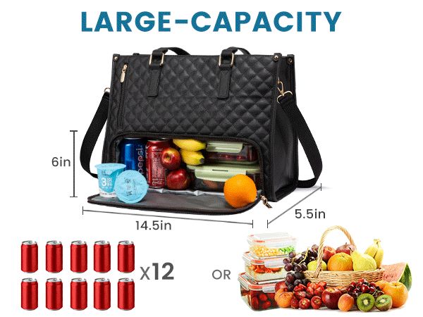 2-in-1 Insulated Lunch & Laptop Tote Bag for Women